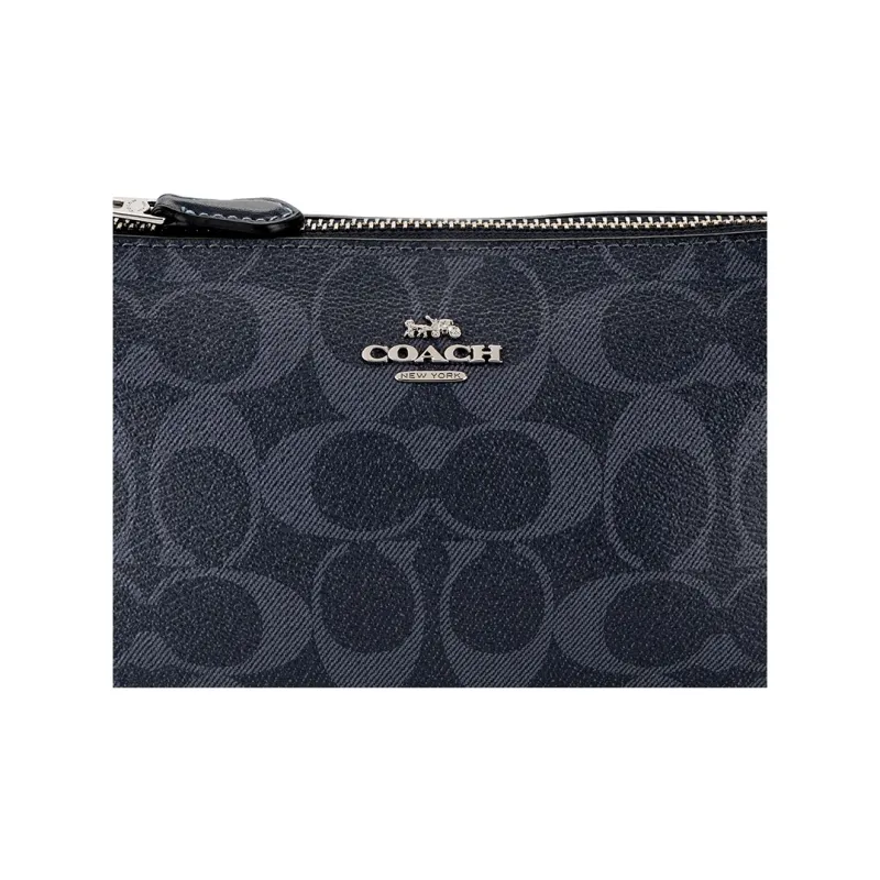 COACH Nolita PVC Pochette, Shoulder Bag, Clutch Trumpets Women's Denim Blue & Midnight Blue & Marine Blue-5