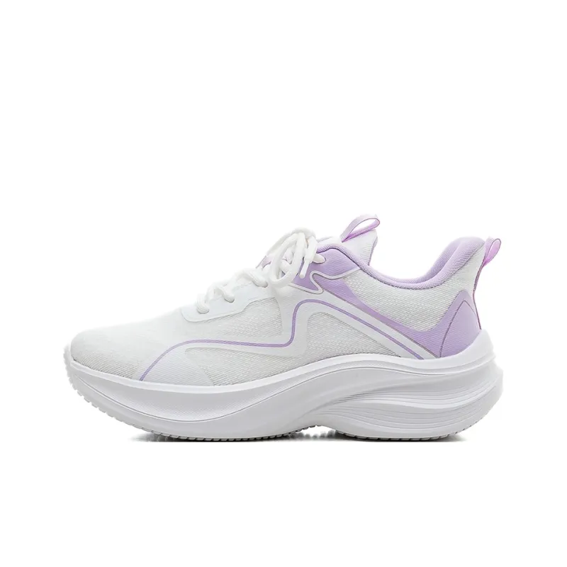 HUANQIU Cushioning Abrasion Resistant Breathable Low Top Casual Running Shoes Women's White Purple-0