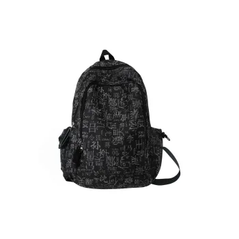 Vack Nylon Backpack Unisex Black/Light Blue/Dark Blue
