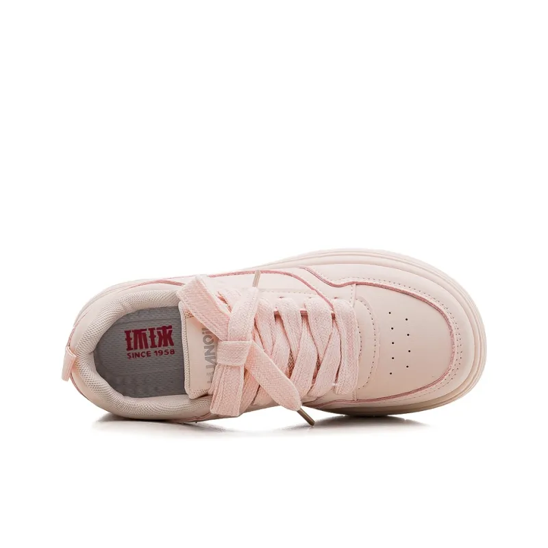 HUANQIU Slip Resistant Shock Absorbers With Abrasion Resistant Properties Low Top Skateboard Shoes Women's Pink-2