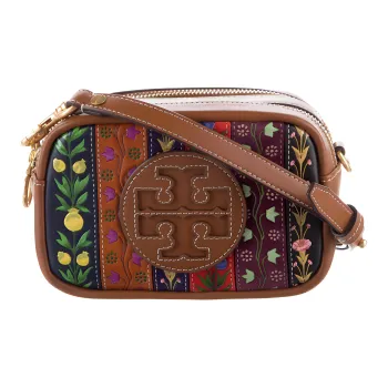 TORY BURCH PerryBOMBÉ Leather Shoulder Bag, Crossbody Bag Mini Women's Brown