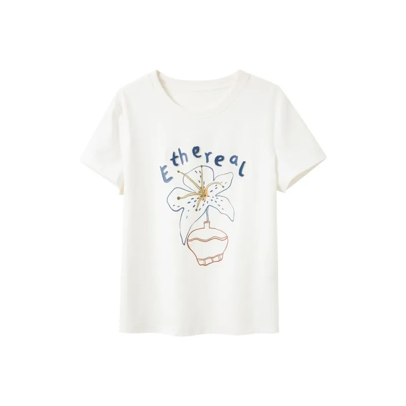 3COLOUR T Shirts Women's Cloud White-0