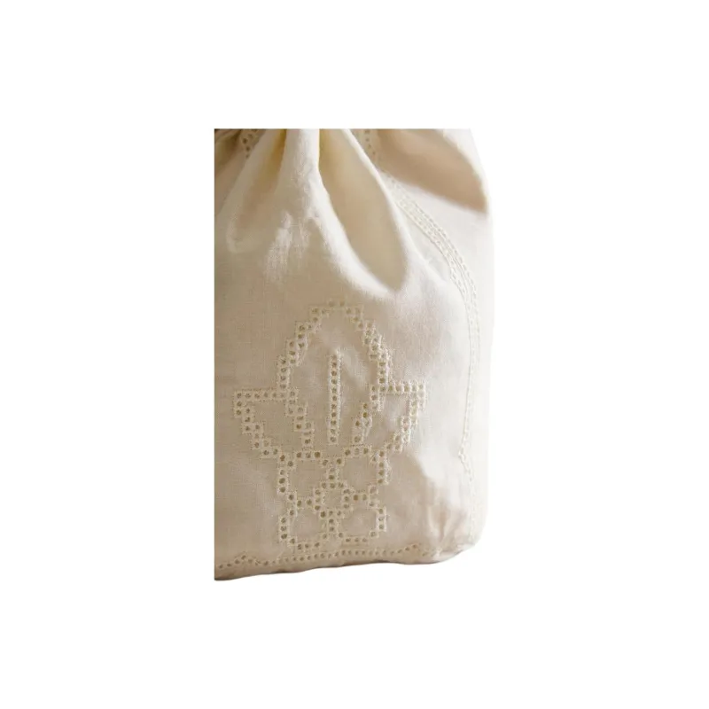 ZARA Cotton Bucket Bag Clutch Trumpets Women's Ivory-2