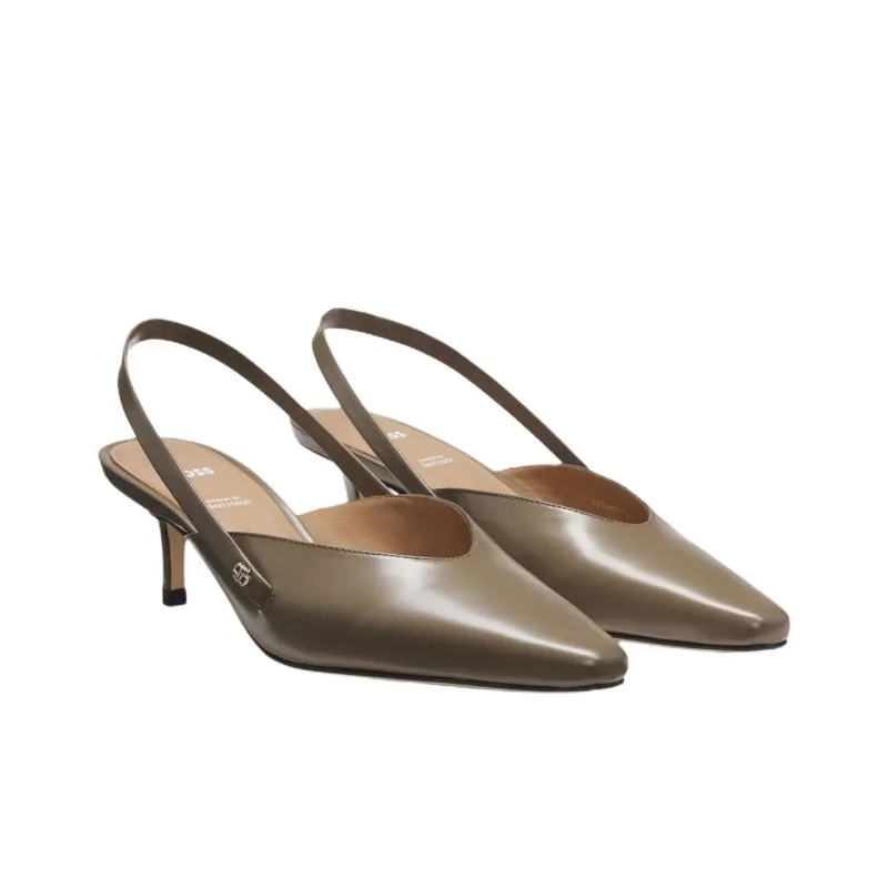 HUGO BOSS Slim Heel High Heels 5cm Women's Brown-2