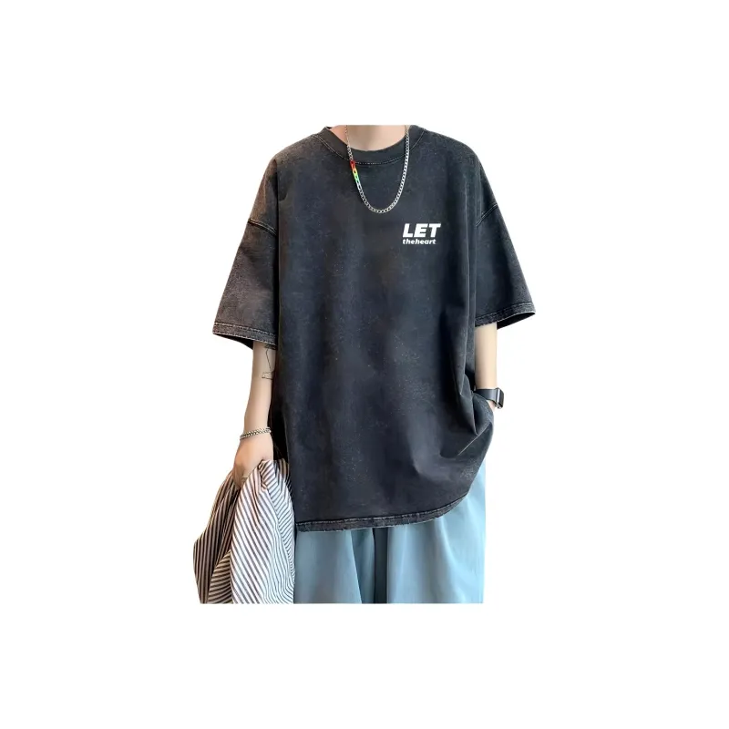 TONYBEAR Casual Minimalist Style Fashion Niche Loose Fit Premium Texture Short Sleeved Top Men's-0