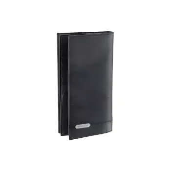 BVLGARI Calfskin Wallet Men's Black