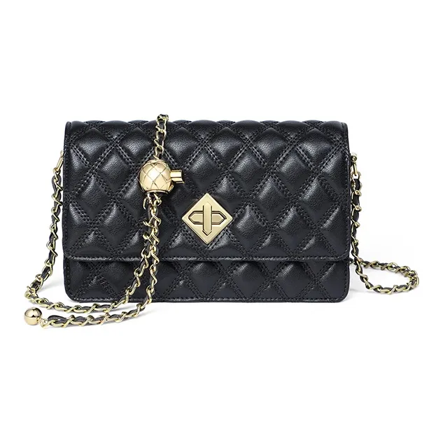 EBLAN Cow Leather Shoulder Bag, Crossbody Bag Regular Women's Ecru/Black-8