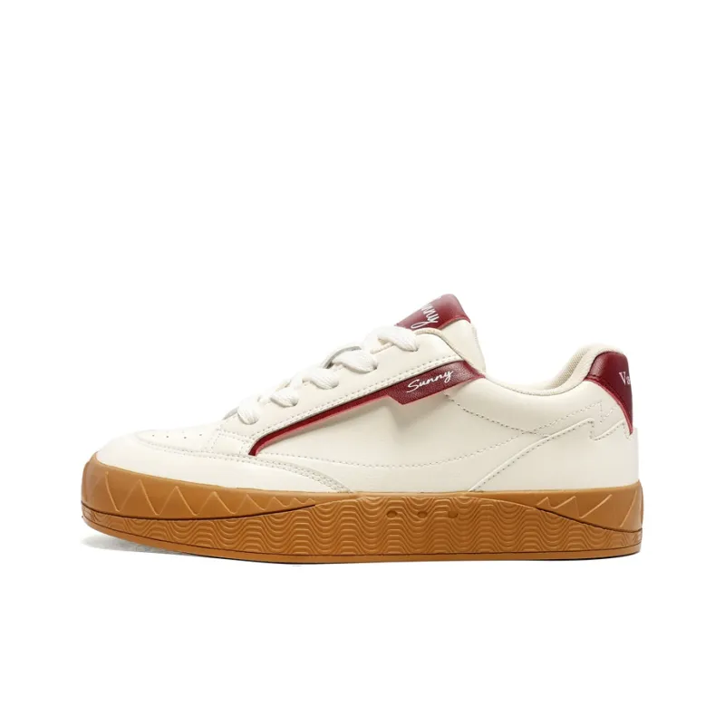 VANSSI Low Top Skateboard Shoes Men's Red Brown-1