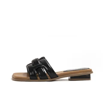 Old Meow Rubber Sole Slide Slippers Women's Black