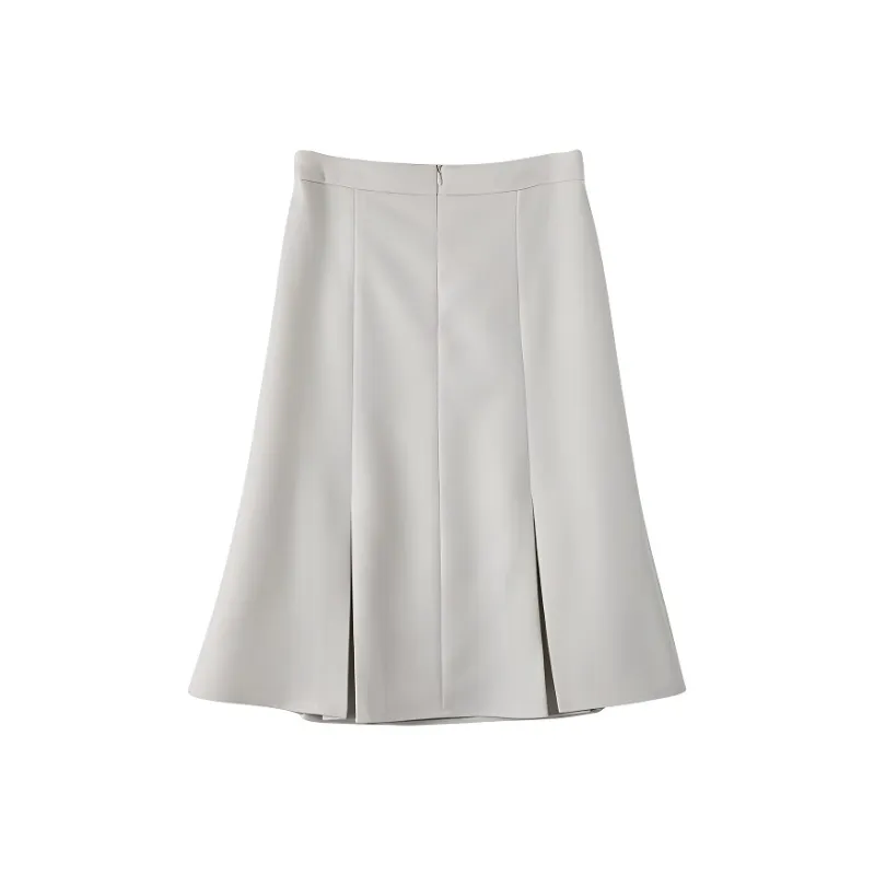 Late White Casual Long Skirt Women's-1
