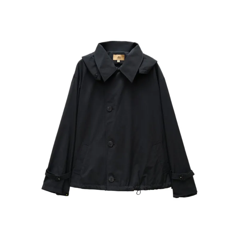 INSUN Cropped Coats Women's Black-0