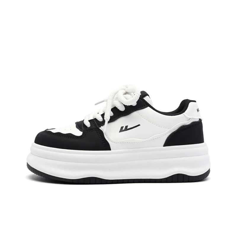 Warrior Anti Slip Wear Resistant Low Top Skateboard Shoes Women's White Black-0