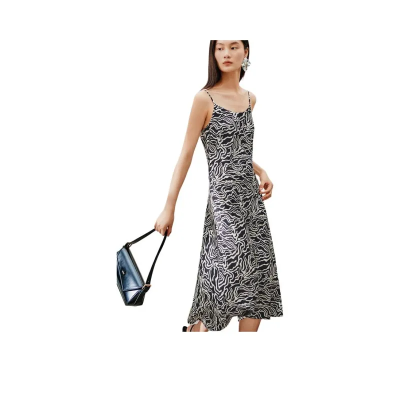 INSUN Slip Dresses Women's Black White-1
