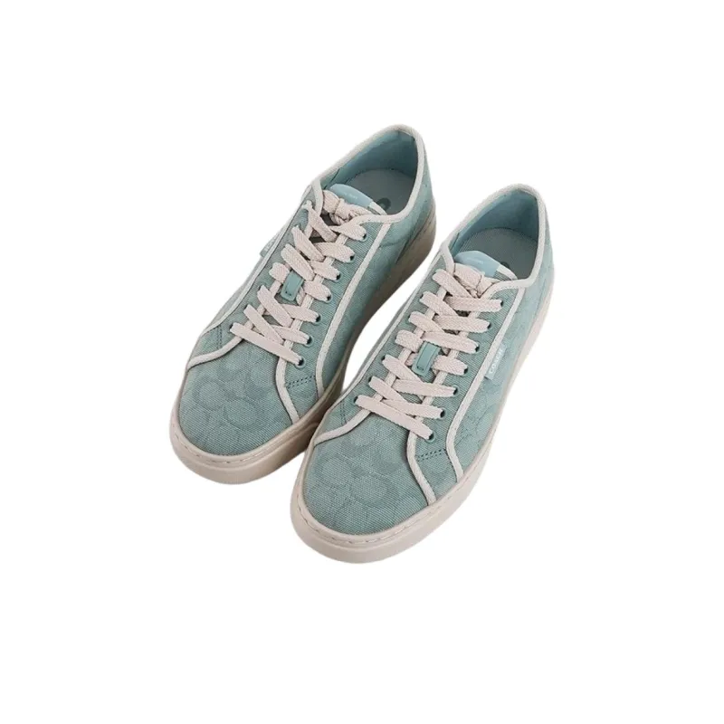 COACH Low Top Canvas Shoes Men's Mint Green-2