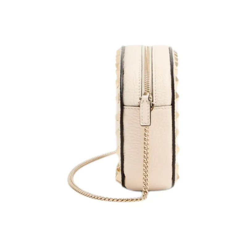 Valentino ROCKSTUD Grain Calfskin Shoulder Bag Mini Women's Light Ivory-2