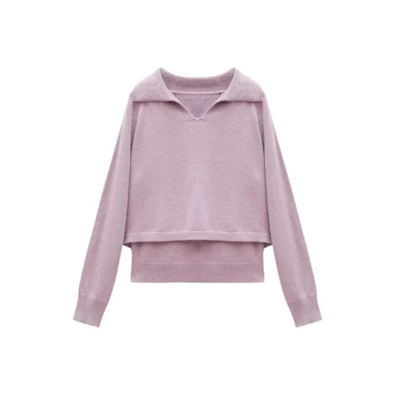 INSUN Knitwear Women's Smoky Purple-0
