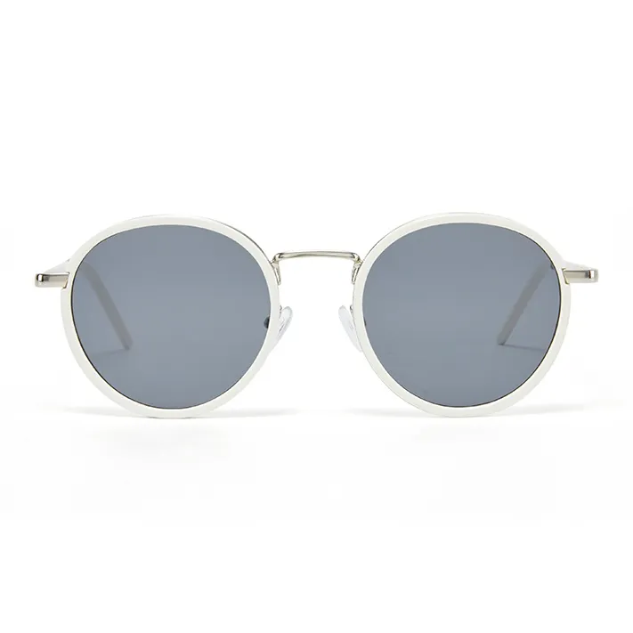 CinvaiKrose Metal Round Sunscreen Natural Sunglasses Unisex-1