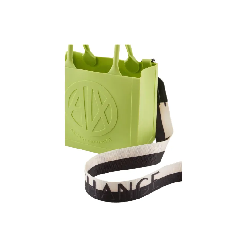 ARMANI EXCHANGEAE PVC Tote Bag, Shopping Bag, Shoulder Bag, Handbag Regular Women's Light Green-4