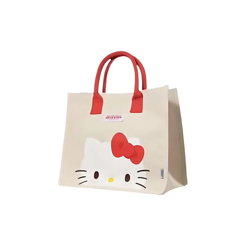 MINISO Sanrio Hello Kitty Fabric Totes Handbags Regular Women's White/Pink-0