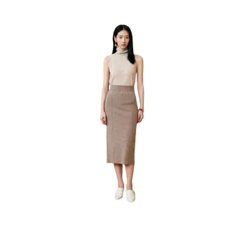 INSUN Knit Long Skirts Women's Apricot