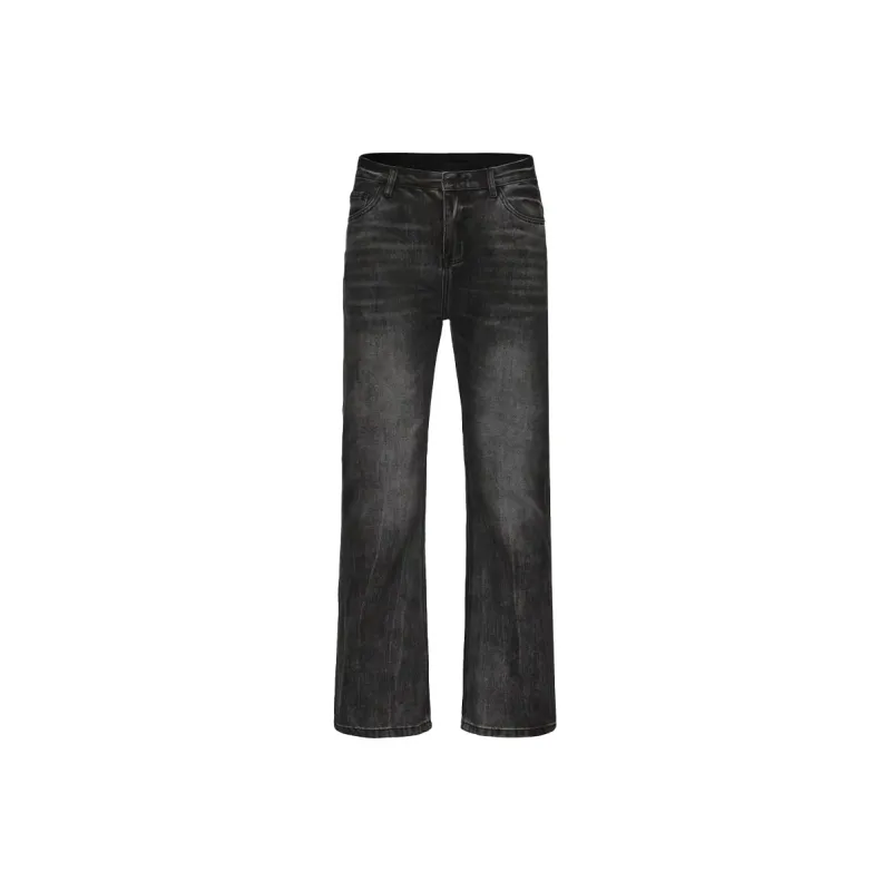 YICHEN Jeans Unisex Black Gray[Water Ripple Summer Thin]-0