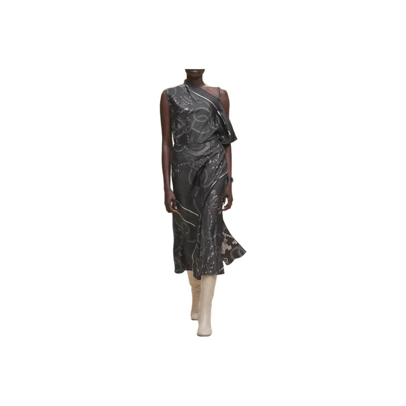 HERMES FW25 Sleeveless Dress Women's Dark Gray-0
