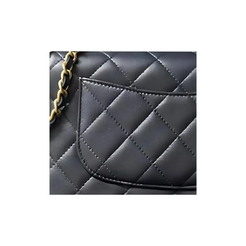 CHANEL WOC Sheepskin Chain Bag, Shoulder Bag, Crossbody Bag, Handbag Women's Dark Blue-4