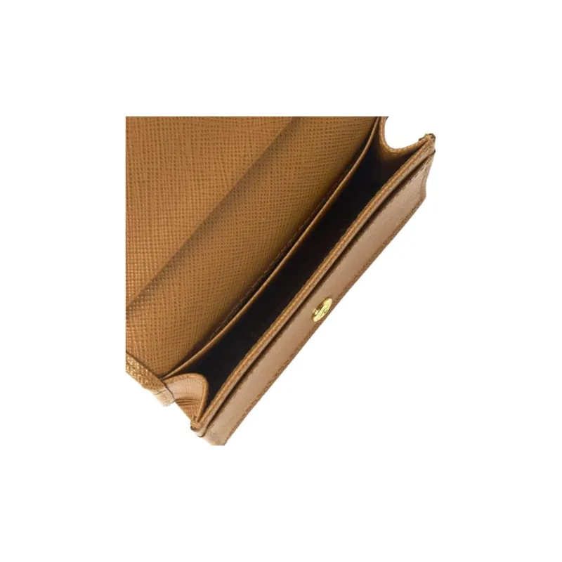 PRADA Cow Leather Wallet Women's Brown-4