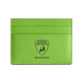 Balenciaga Automobili Lamborghini Collaboration Calfskin Card Holder Men's Green