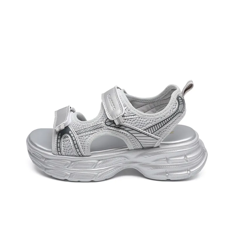ZHR Beach Sandals Women's Beige, Silver, Black-3