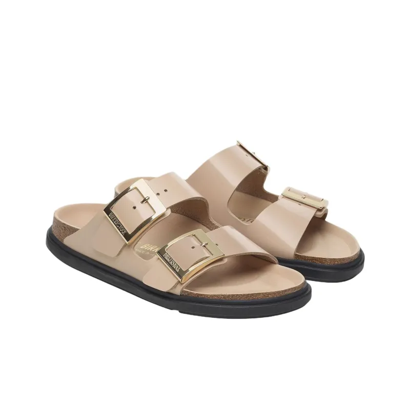 Birkenstock Arizona Rubber Sole Abrasion Resistant Slide Slippers Women's Beige Regular Loose Fit-2