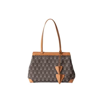 OMI PVC Shoulder Bag Women's Ecru/Dark Coffee