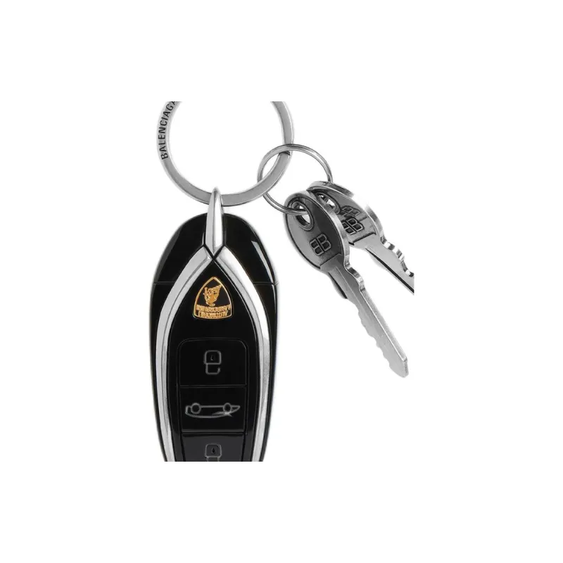 Balenciaga Automobili Lamborghini Collaboration Brass Bag Charm Bag Merch Men's Black & Silver-4