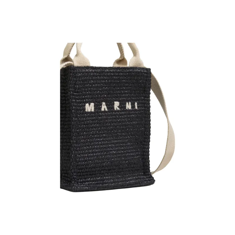 MARNI Calfskin Handbag Mini Unisex Black-3