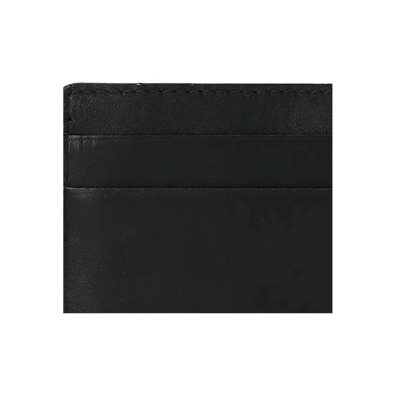 VERSACE Cow Leather Card Holder Men's Black-3
