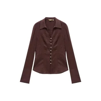 INSUN Shirts Women's Burgundy
