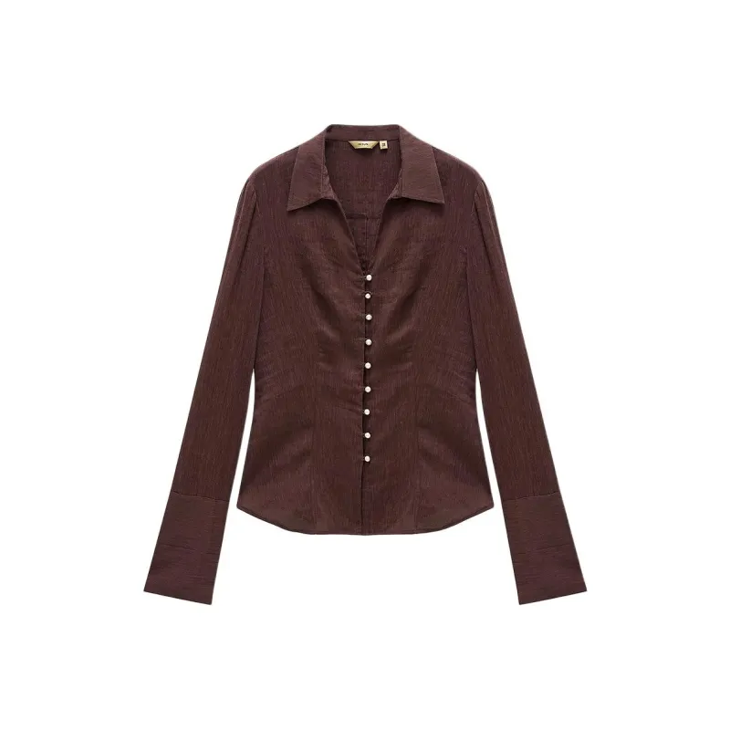 INSUN Shirts Women's Burgundy-0