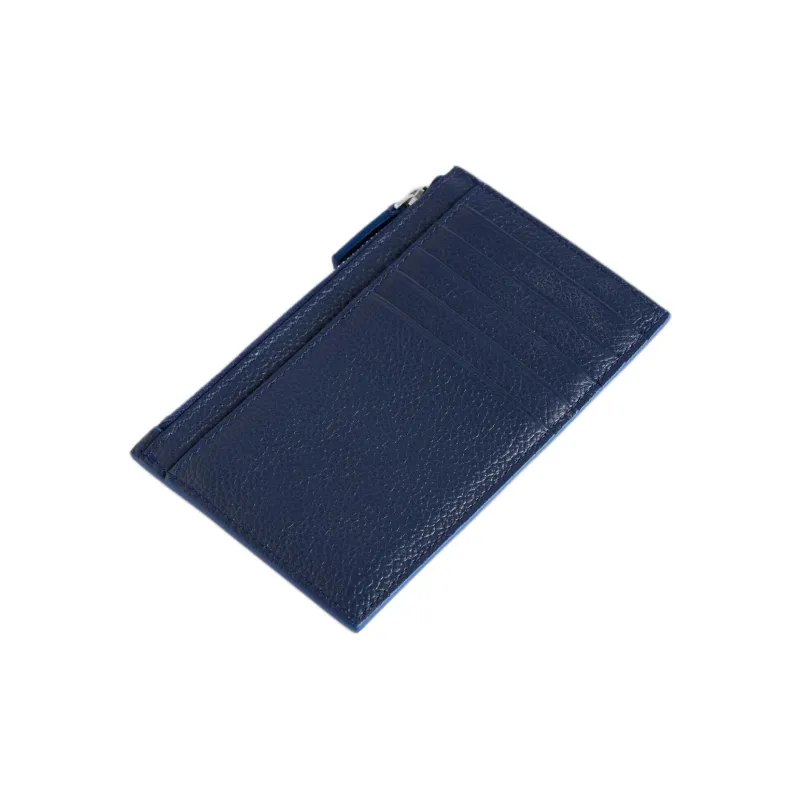Balenciaga Calfskin Card Holder Men's Marine Blue & Burgundy-1