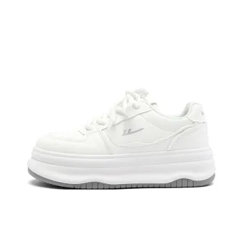 Warrior Anti Slip And Wear Resistant Height Increasing Low Top Skateboard Shoes Women's White