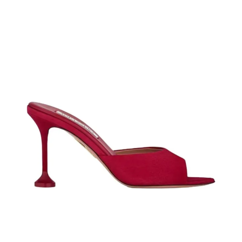 AQUAZZURA Slide Slippers 8.5cm Women's Red-1
