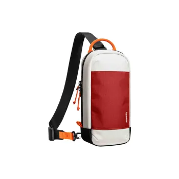 Tomtoc Nylon Fabric Sling Bag Men's Heritage Red/Dark Gray Light Gray/Classic Black