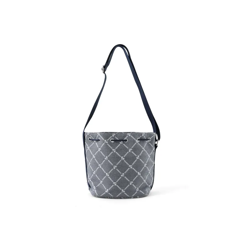 Elle Active Fabric Bucket Bag, Shoulder Bag, Crossbody Bag Medium Size Women's Denim Blue-6
