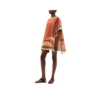 HERMES SS25 Shawl Women's Coral Orange