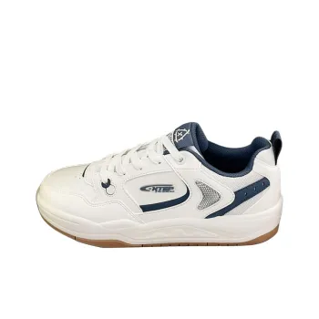 XTEP Slip Resistant Shock Absorbers With Abrasion Resistant Properties Low Top Skateboard Shoes Men's White Blue