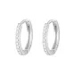 [Suitable for Earlobes]1.1cm Zircon Hoop Earrings[Solid 999 Silver]