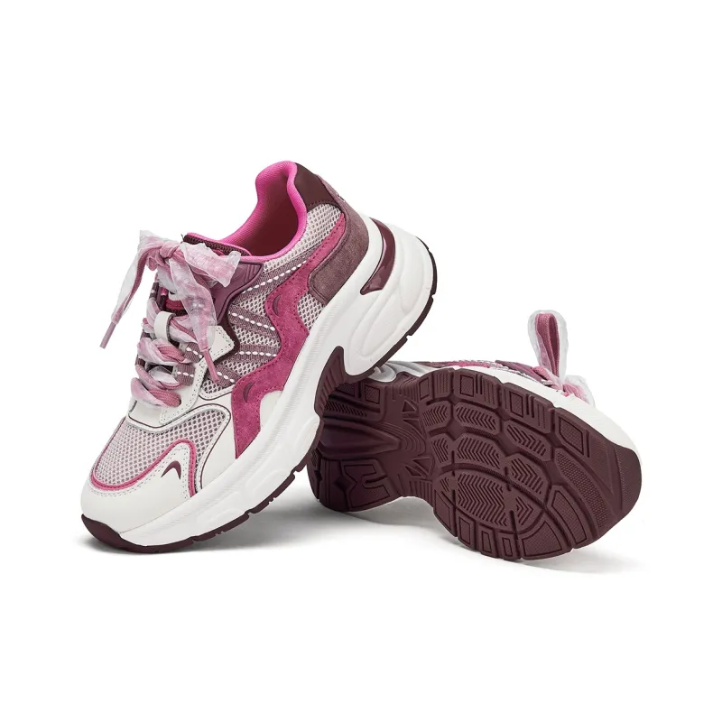 Disney x Hotwind Toy Story Series Anti Slip Wear Resistant Low Top Chunky Sneakers Women's Beige Pink-3