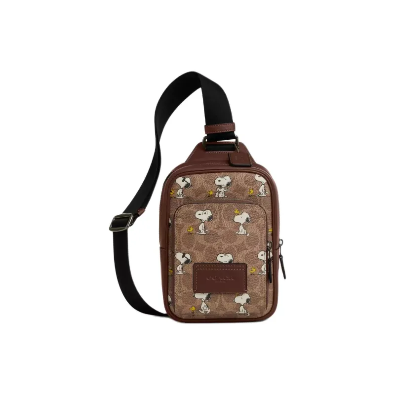 COACH PEANUTS Snoopy, Collaboration RACER Coated Canvas Sling Bag Mini Men's Ochre-0