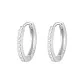 [Suitable for Earlobes]1.3cm Zircon Hoop Earrings[Solid 999 Silver]