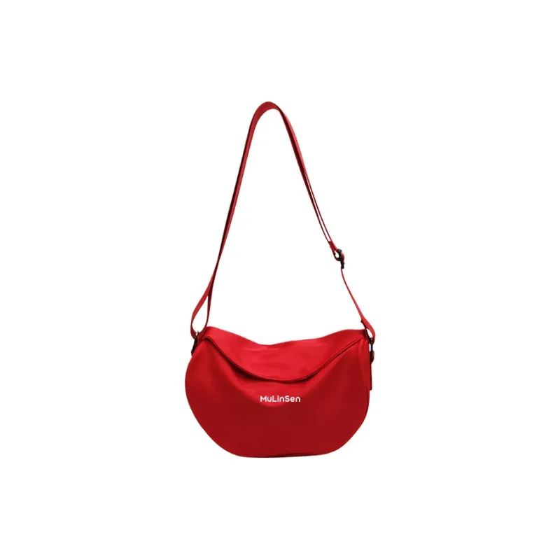 Mulinsen Nylon With Polyester Crossbody Bag, Shoulder Bag Unisex Red/Black-0