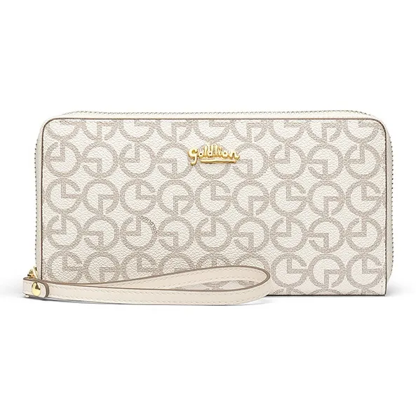 GOLDLION PVC Clutch Trumpets Women's Ecru/Coffee-0